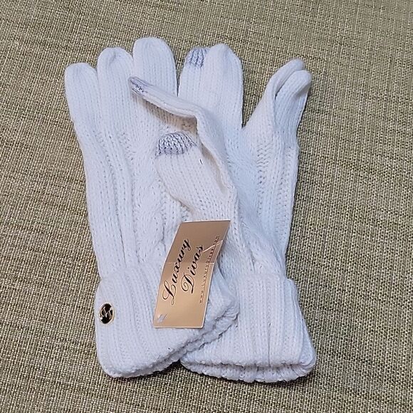 BRAND NEW LUXURY DIVAS KNIT COTTON WOMEN"S GLOVES - Picture 8 of 9
